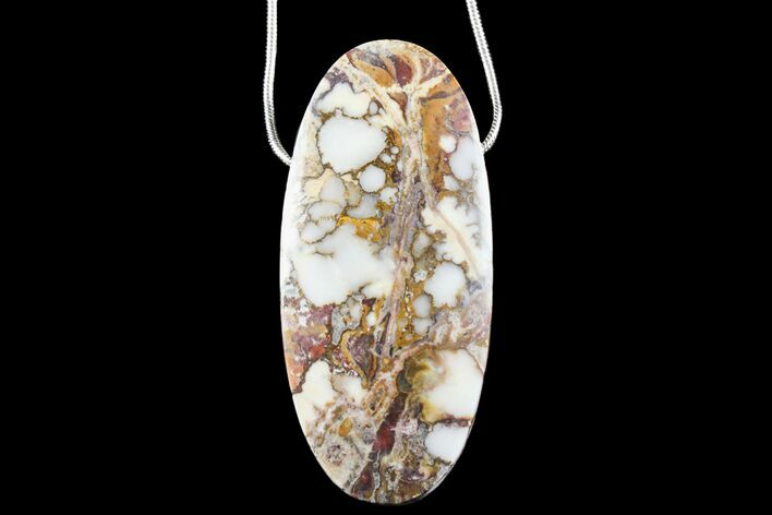 Wild Horse Magnesite Pendant with Snake Chain Necklace #171069